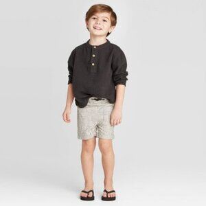 Target Toddler Boys' Long Sleeve Henley Shirt & Shorts - art class™ Black 3T